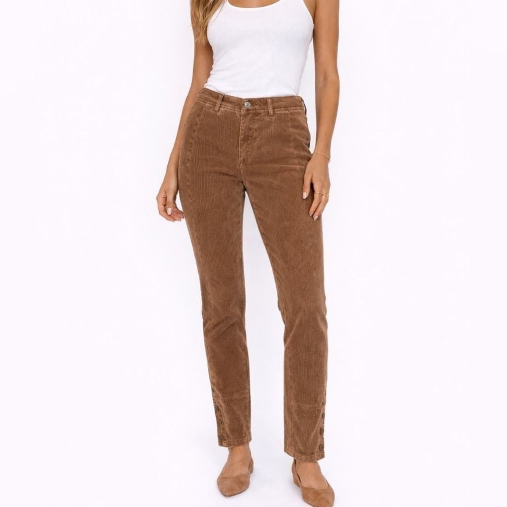 Anthropologie Size 31 Brown Tan Corduroy Straight Slim Pants
